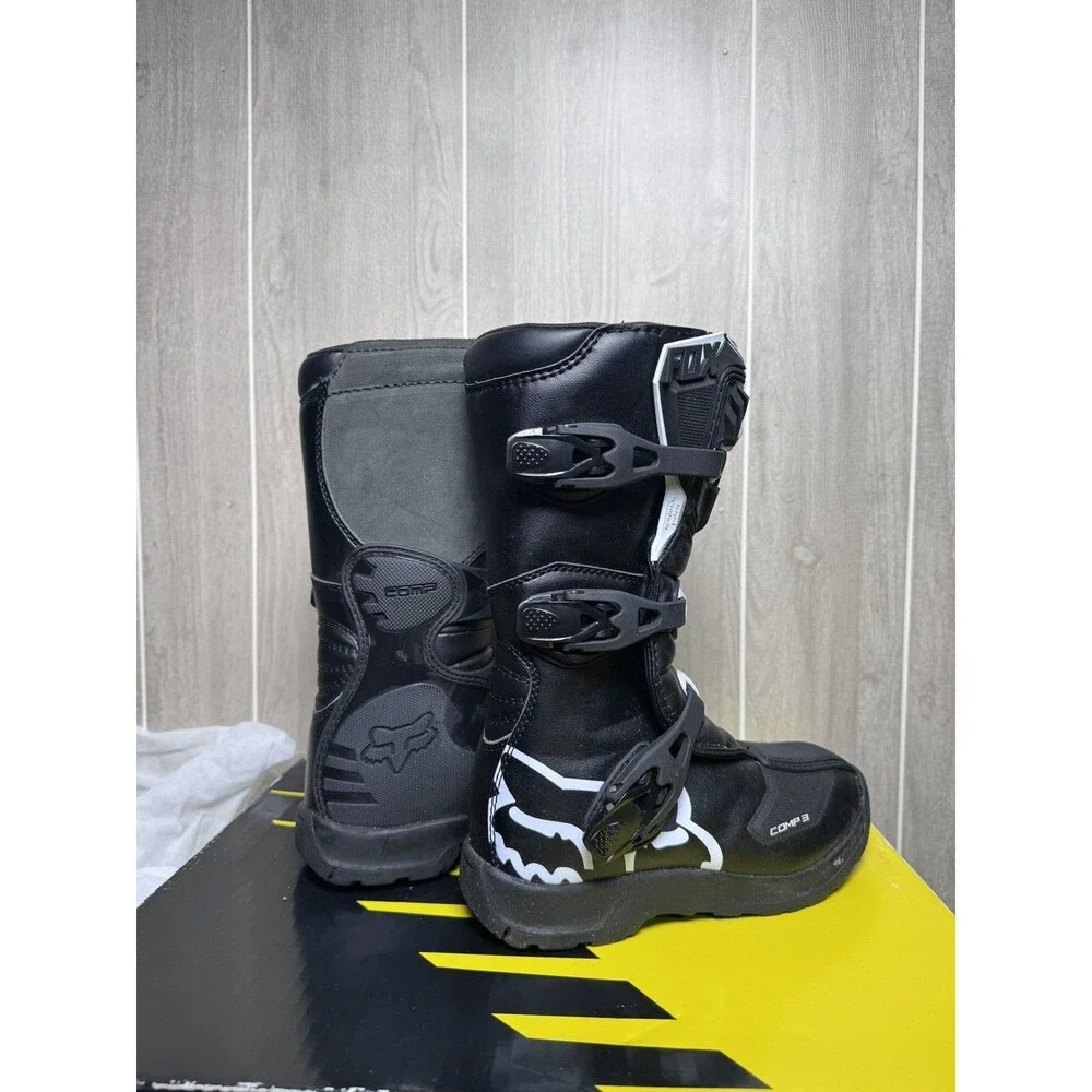 Fox Racing Comp 3 Youth MX ATV Go-Kart Boots Black Size Y4 EU 36